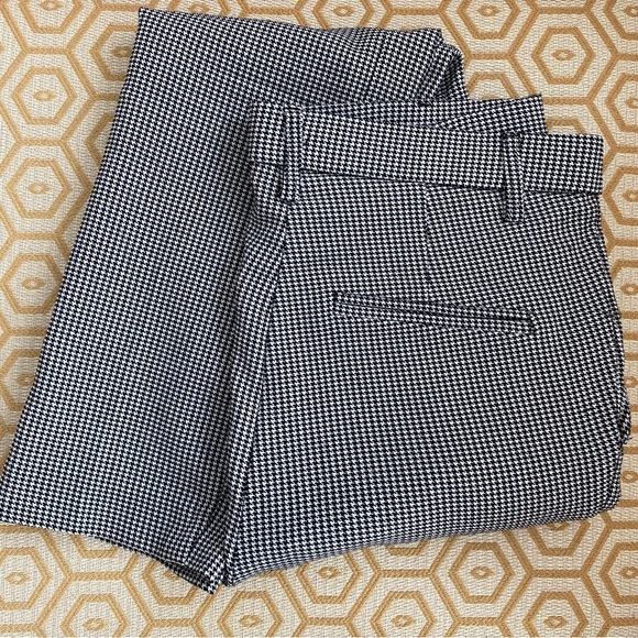 Womens Cropped Dressy Checkered Black and White Pants Size Small - Picture 6 of 9